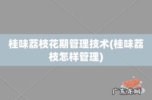 桂味荔枝怎样管理 桂味荔枝花期管理技术