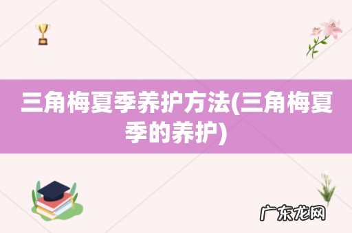 三角梅夏季的养护 三角梅夏季养护方法