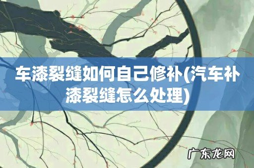汽车补漆裂缝怎么处理 车漆裂缝如何自己修补