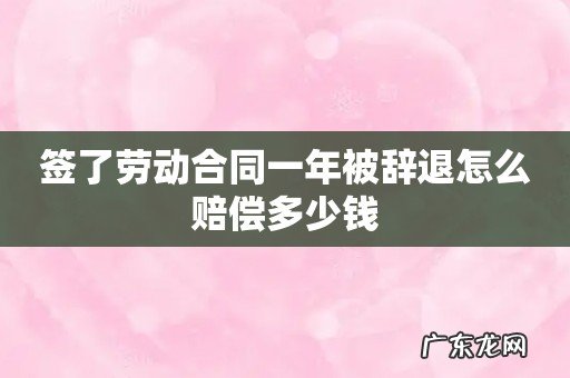 签了劳动合同一年被辞退怎么赔偿多少钱
