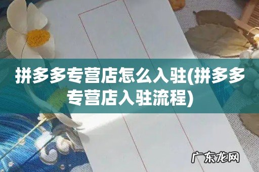 拼多多专营店入驻流程 拼多多专营店怎么入驻