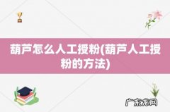 葫芦人工授粉的方法 葫芦怎么人工授粉