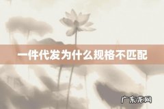 一件代发为什么规格不匹配