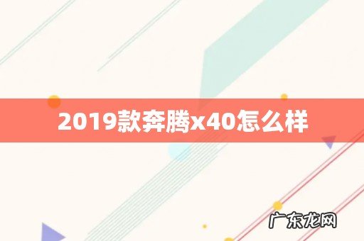 2019款奔腾x40怎么样