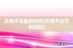 欠钱不还可判刑吗 欠钱不还能判刑吗