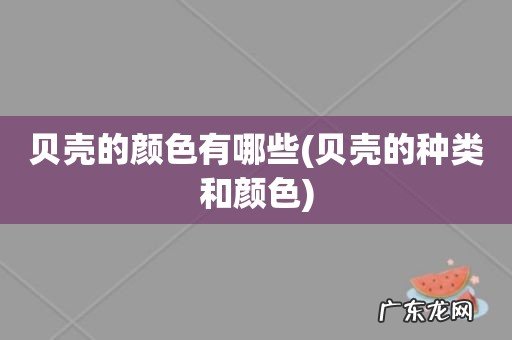 贝壳的种类和颜色 贝壳的颜色有哪些