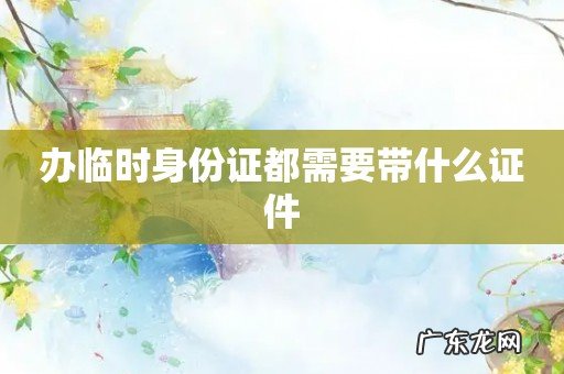 办临时身份证都需要带什么证件