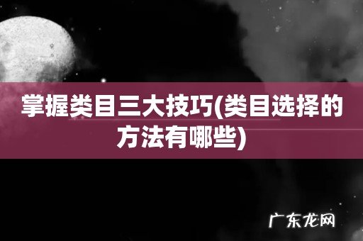 类目选择的方法有哪些 掌握类目三大技巧