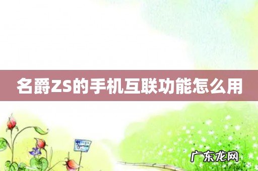 名爵ZS的手机互联功能怎么用