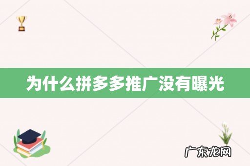 为什么拼多多推广没有曝光