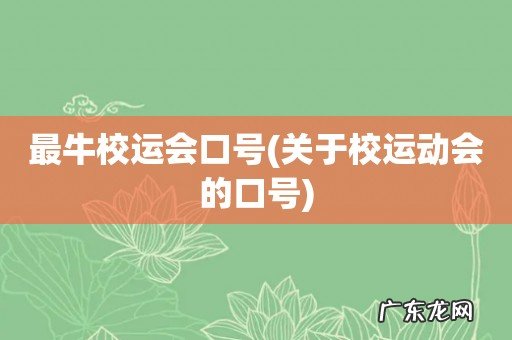 关于校运动会的口号 最牛校运会口号