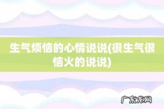 很生气很恼火的说说 生气烦恼的心情说说