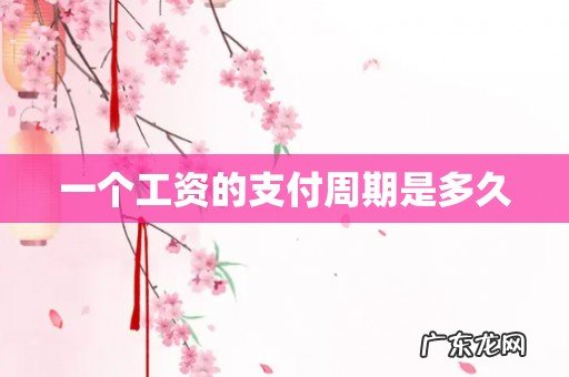 一个工资的支付周期是多久