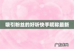 吸引粉丝的好听快手昵称最新