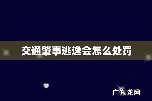交通肇事逃逸会怎么处罚