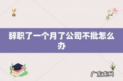辞职了一个月了公司不批怎么办