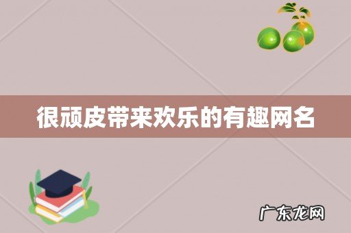很顽皮带来欢乐的有趣网名