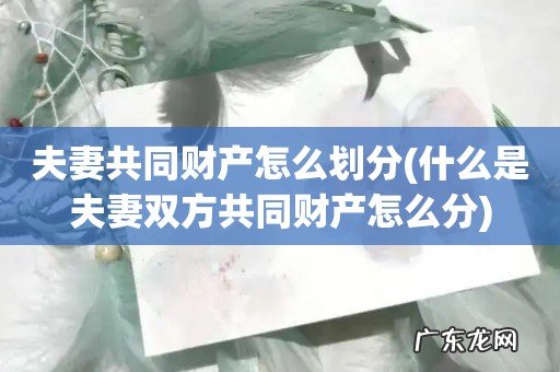 什么是夫妻双方共同财产怎么分 夫妻共同财产怎么划分