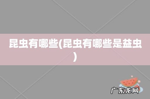 昆虫有哪些是益虫 昆虫有哪些