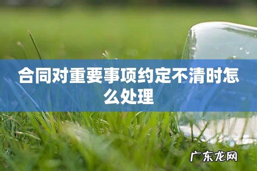 合同对重要事项约定不清时怎么处理