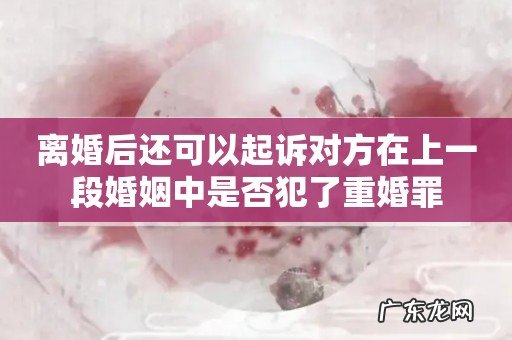 离婚后还可以起诉对方在上一段婚姻中是否犯了重婚罪