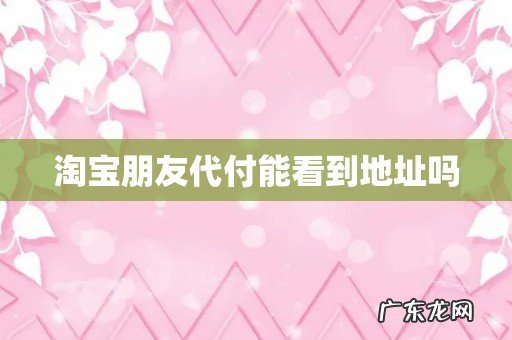 淘宝朋友代付能看到地址吗