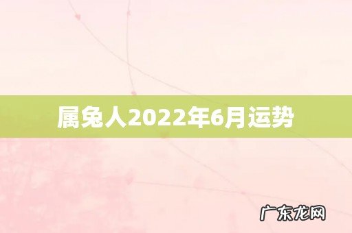 属兔人2022年6月运势