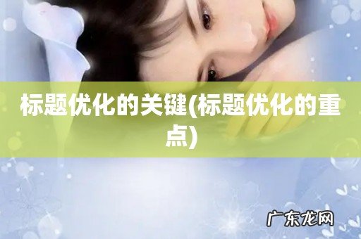 标题优化的重点 标题优化的关键