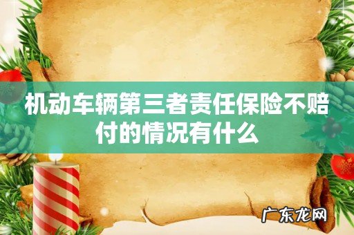 机动车辆第三者责任保险不赔付的情况有什么