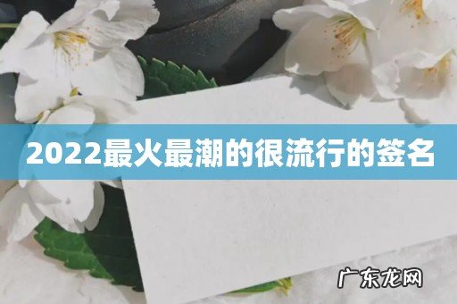 2022最火最潮的很流行的签名