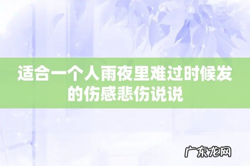 适合一个人雨夜里难过时候发的伤感悲伤说说