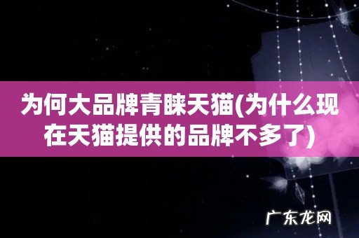 为什么现在天猫提供的品牌不多了 为何大品牌青睐天猫