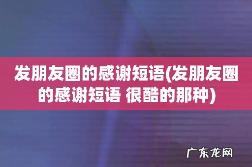 发朋友圈的感谢短语 很酷的那种 发朋友圈的感谢短语