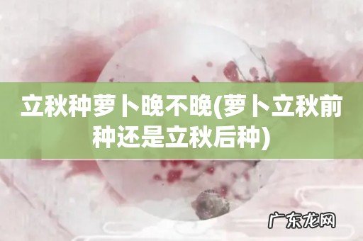 萝卜立秋前种还是立秋后种 立秋种萝卜晚不晚
