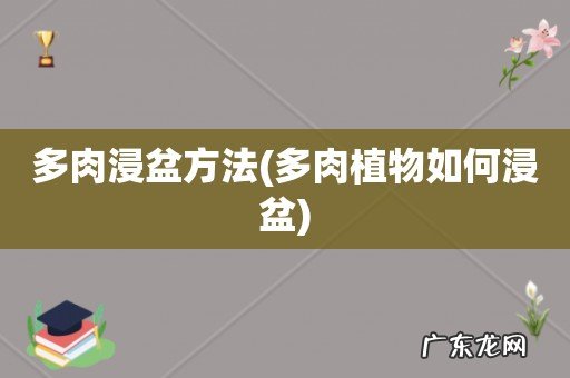 多肉植物如何浸盆 多肉浸盆方法