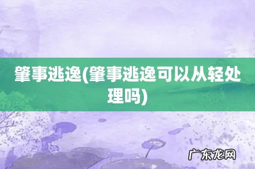 肇事逃逸可以从轻处理吗 肇事逃逸
