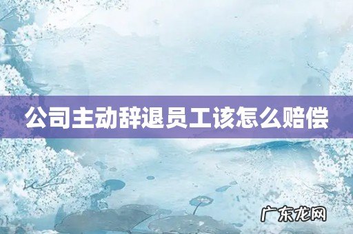 公司主动辞退员工该怎么赔偿