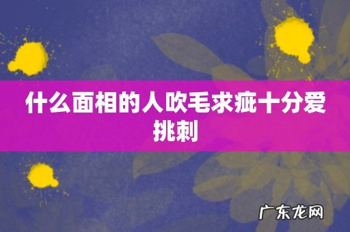 什么面相的人吹毛求疵十分爱挑刺