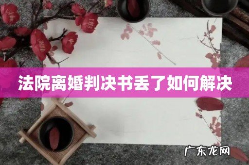 法院离婚判决书丢了如何解决
