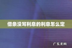 借条没写利息的利息怎么定