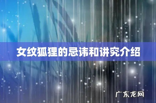 女纹狐狸的忌讳和讲究介绍