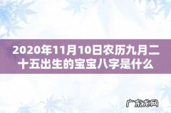 2020年11月10日农历九月二十五出生的宝宝八字是什么