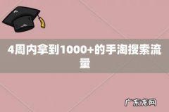 4周内拿到1000+的手淘搜索流量