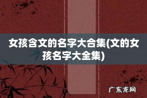 文的女孩名字大全集 女孩含文的名字大合集