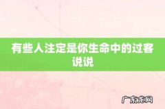 有些人注定是你生命中的过客说说