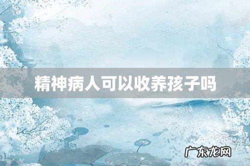 精神病人可以收养孩子吗