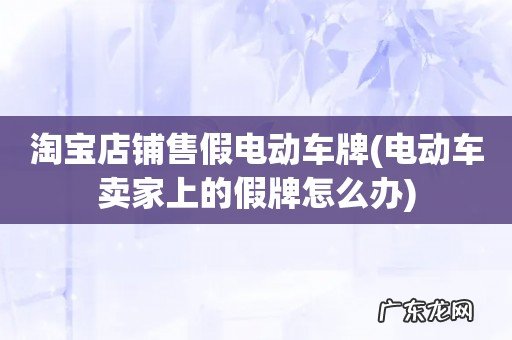 电动车卖家上的假牌怎么办 淘宝店铺售假电动车牌