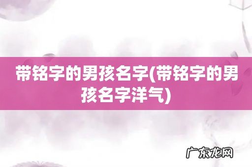 带铭字的男孩名字洋气 带铭字的男孩名字
