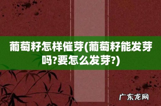 葡萄籽能发芽吗?要怎么发芽? 葡萄籽怎样催芽