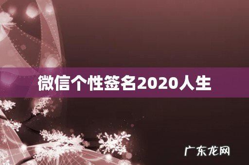 微信个性签名2020人生